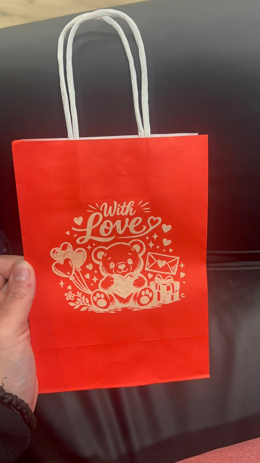 Laser-Engraved Valentine Paper Bag