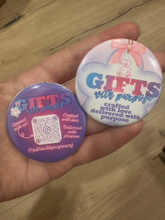 Metal Buttons/Pins Custom 2.25” – Bold, Fun, and Built to Last 🎉