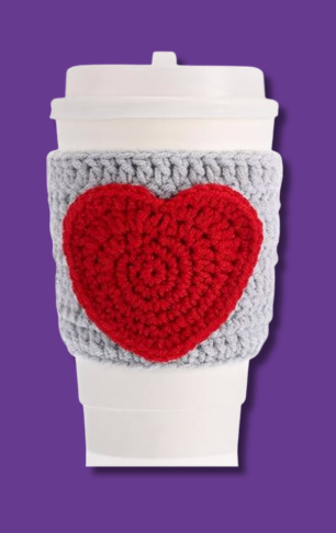 ☕ Crochet Cup Sleeve – Valentine’s Day Edition 💕