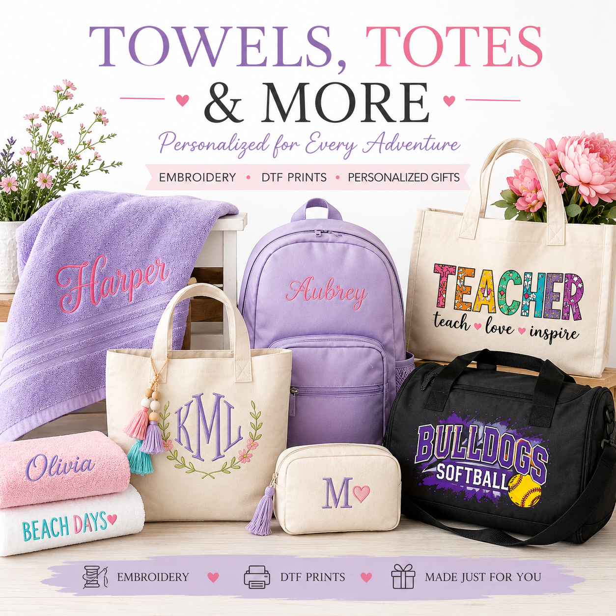Towels, Bags, Totes & More