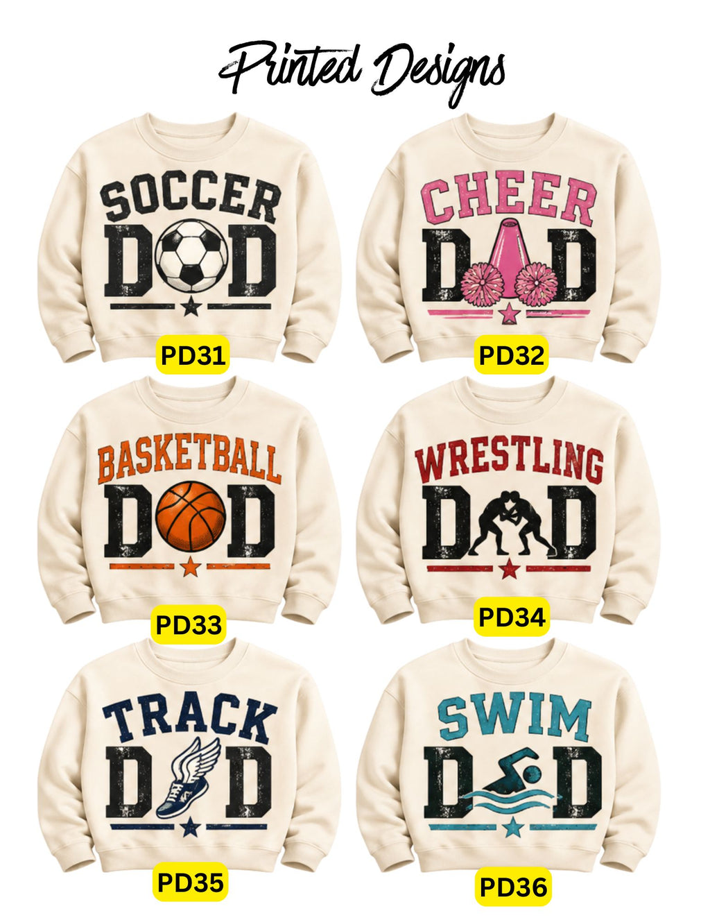 Custom Printed Dad/Grandpa/Papa & Personalized Name Apparel