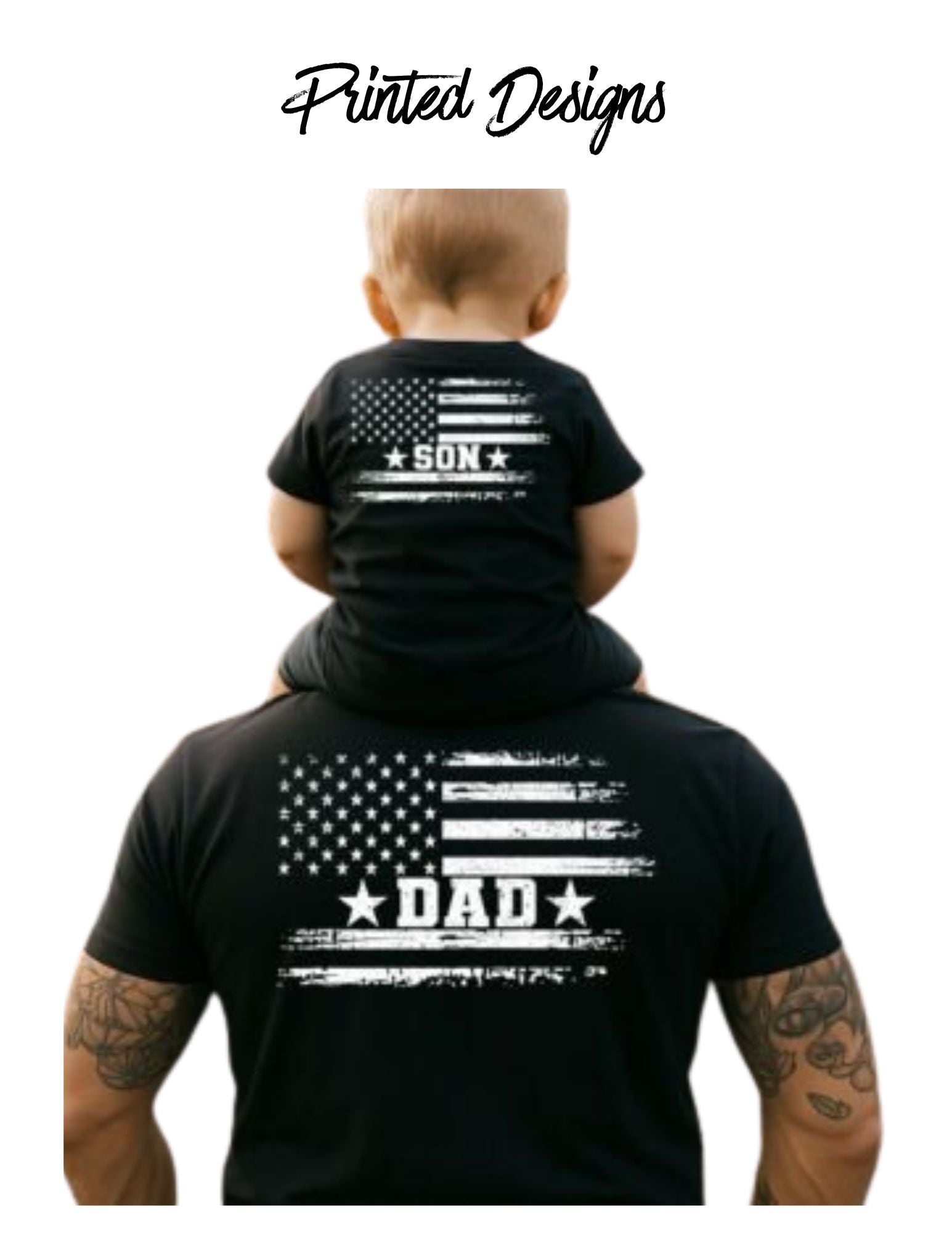Custom Printed Dad/Grandpa/Papa & Personalized Name Apparel
