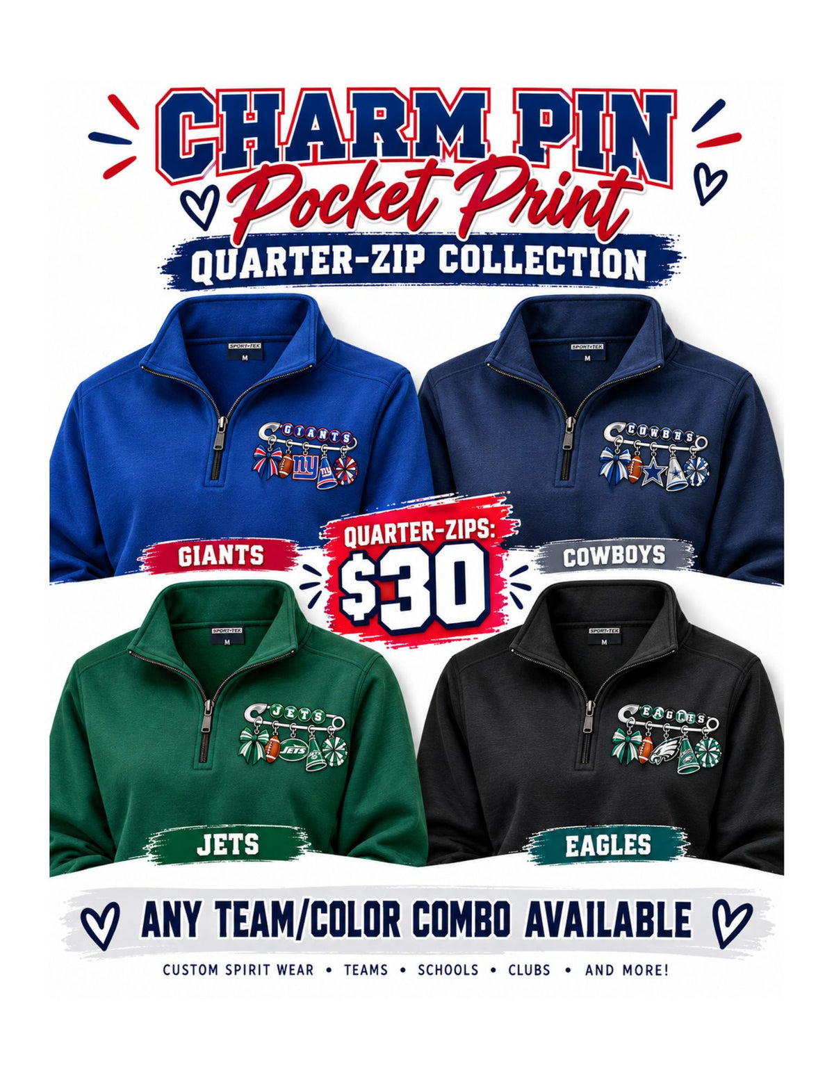 Charm Pin Pocket Print Quarter-Zip