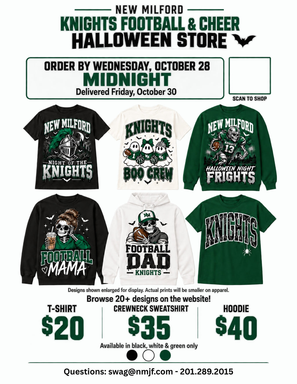 👻🎃🏈 NMJFC Knights Halloween Collection | T-Shirt, Crewneck, Hoodie