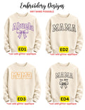 Embroidered Mom/Mama/Grandma/Aunt & Personalized Name Apparel