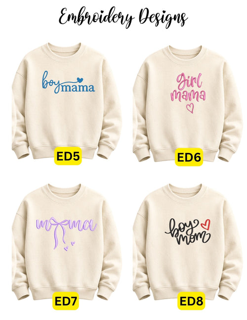 Embroidered Mom/Mama/Grandma/Aunt & Personalized Name Apparel