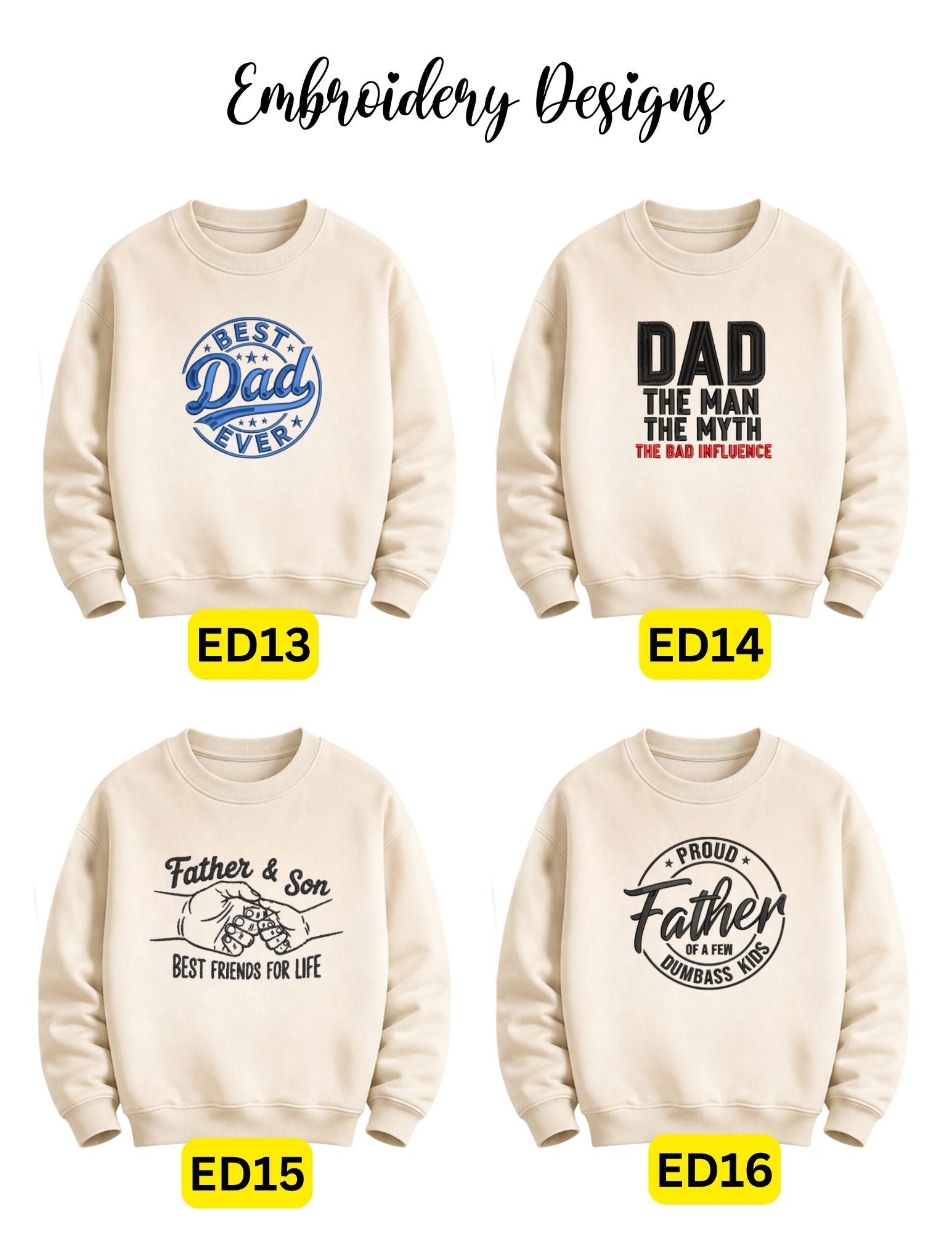 Custom Embroidered Dad/Grandpa/Papa & Personalized Name Apparel