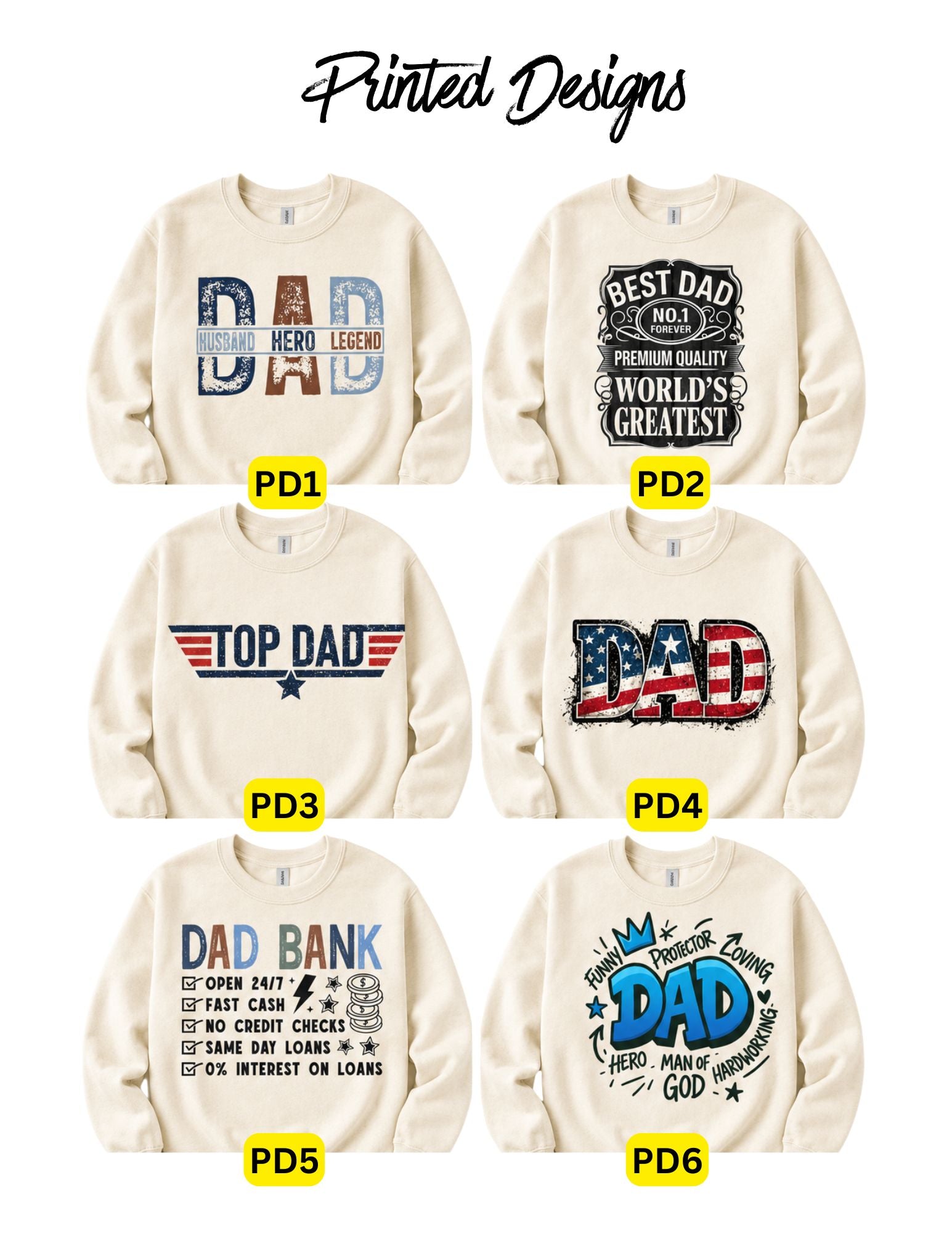 Custom Printed Dad/Grandpa/Papa & Personalized Name Apparel