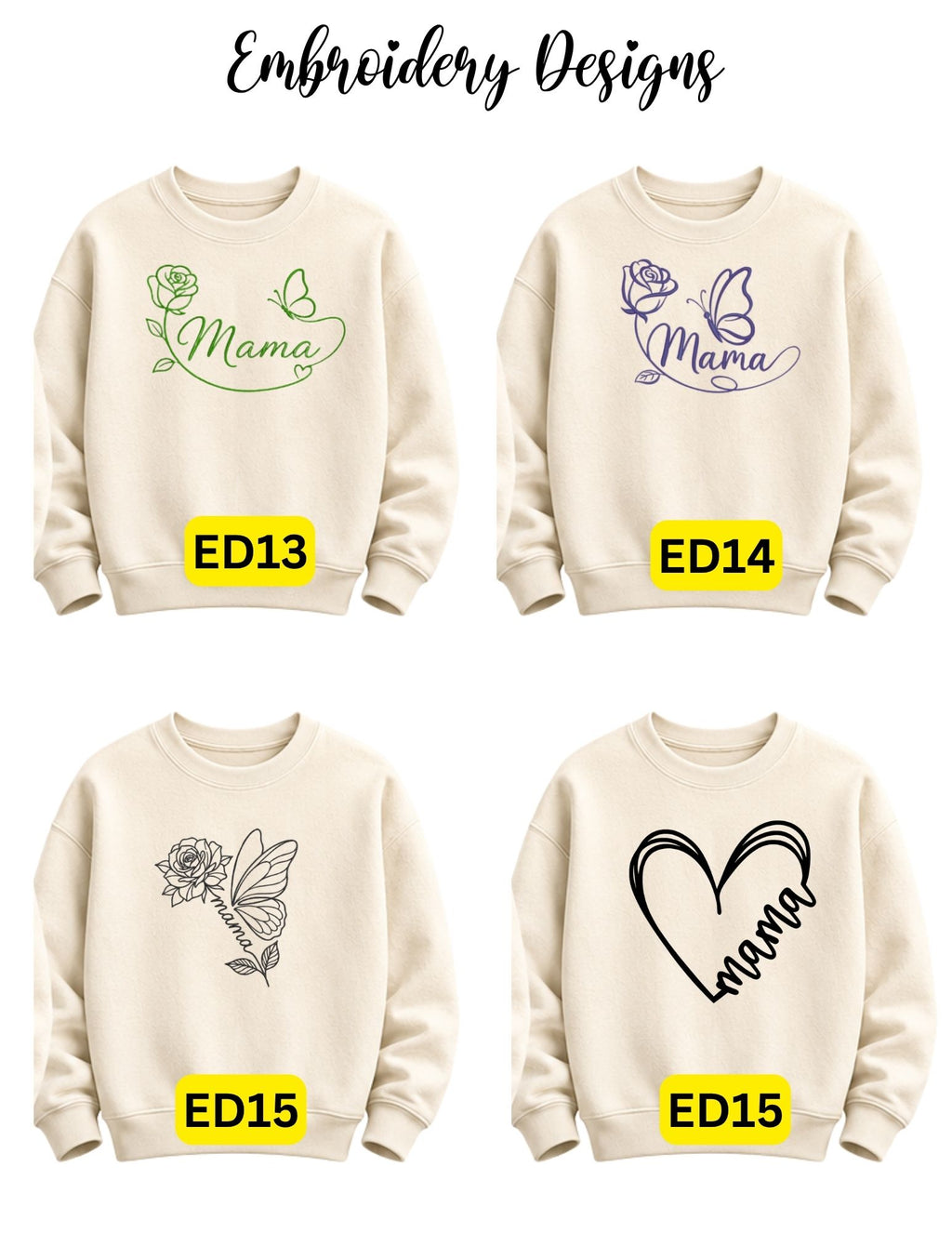 Embroidered Mom/Mama/Grandma/Aunt & Personalized Name Apparel
