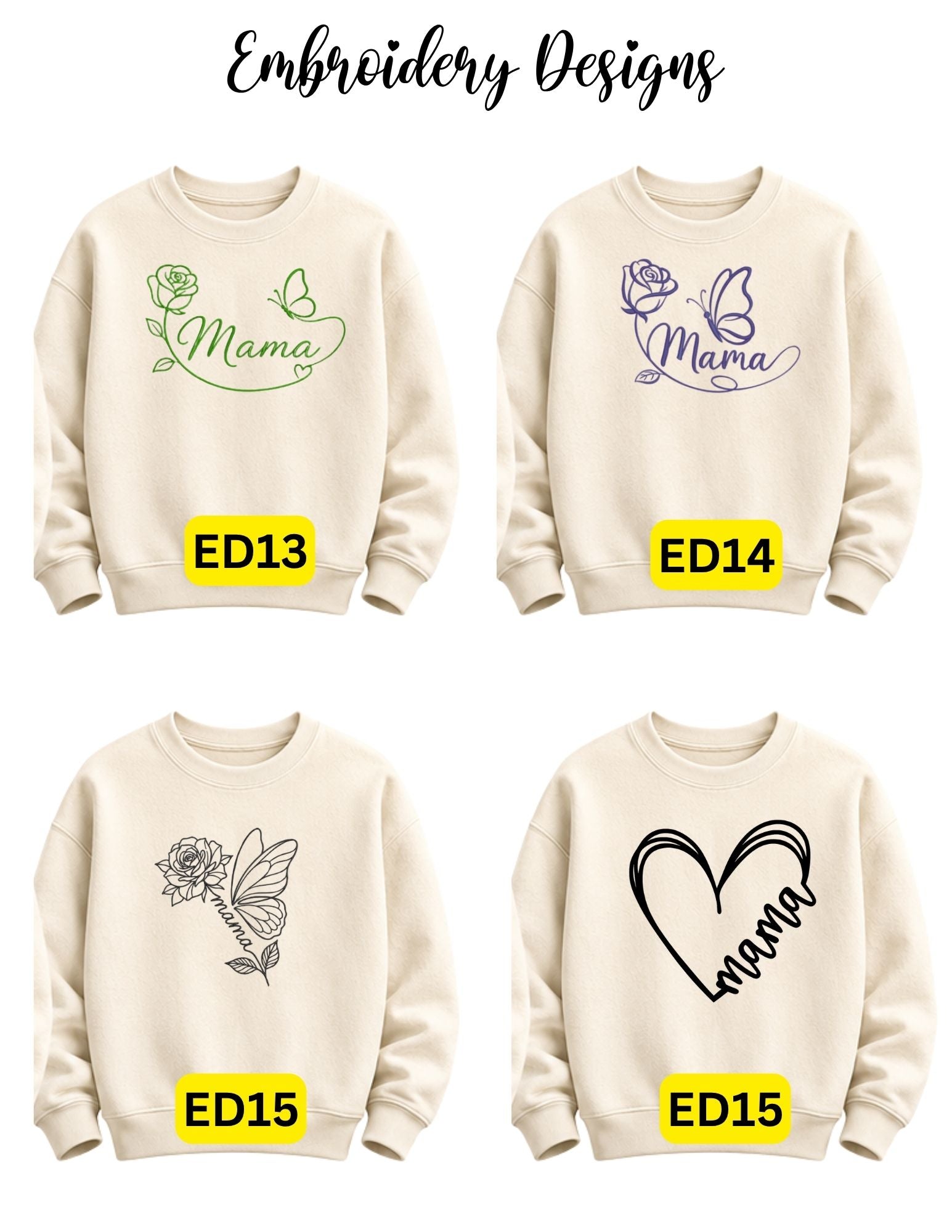 Embroidered Mom/Mama/Grandma/Aunt & Personalized Name Apparel