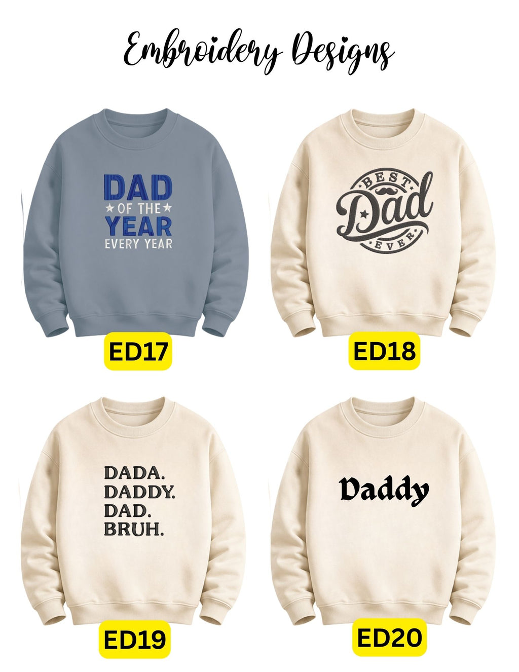 Custom Embroidered Dad/Grandpa/Papa & Personalized Name Apparel