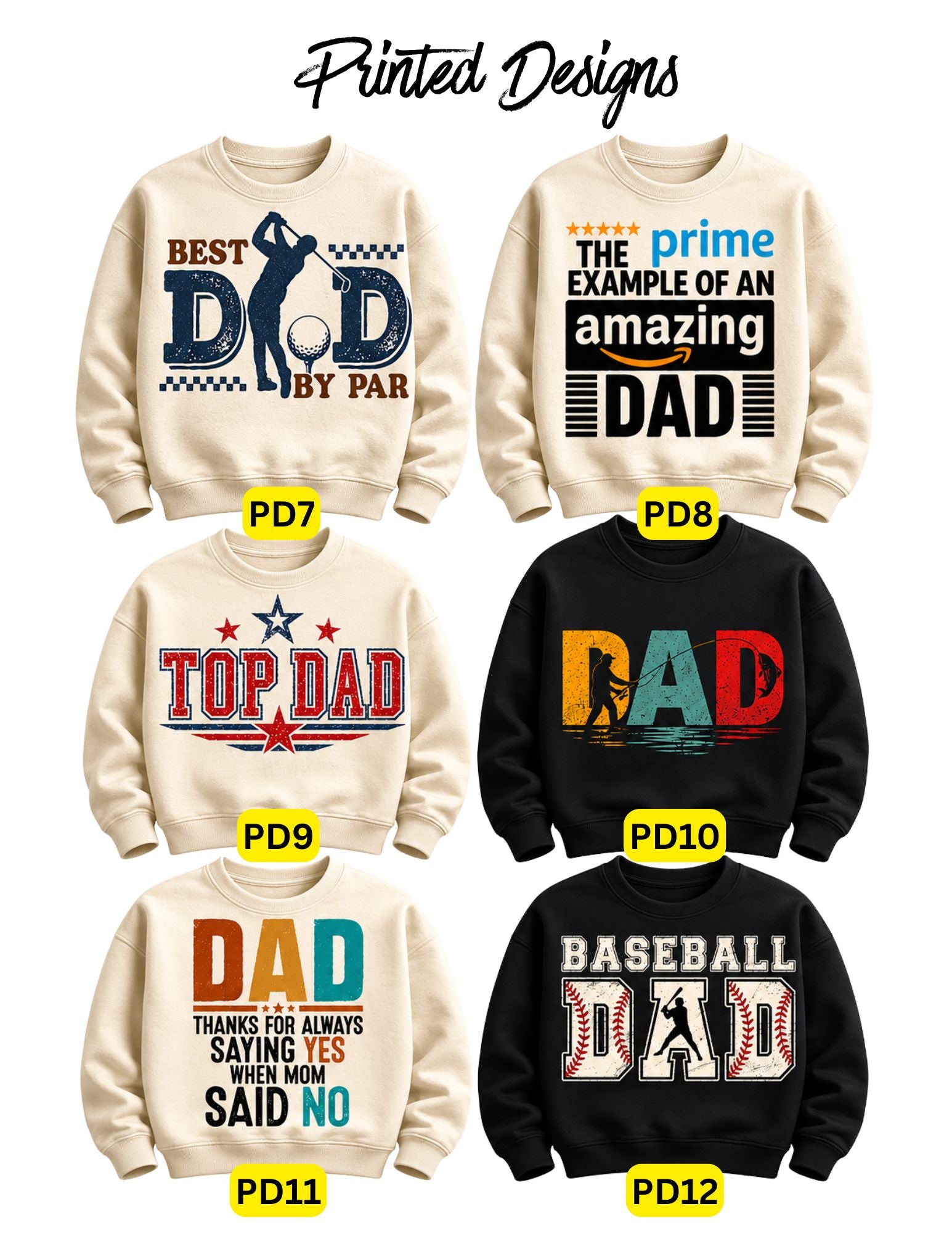 Custom Printed Dad/Grandpa/Papa & Personalized Name Apparel