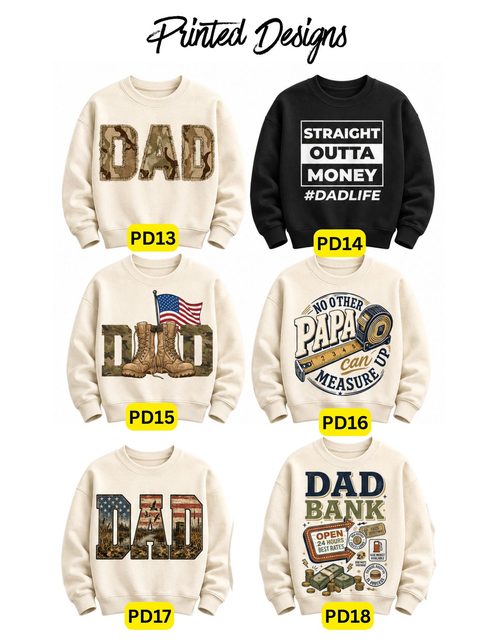Custom Printed Dad/Grandpa/Papa & Personalized Name Apparel