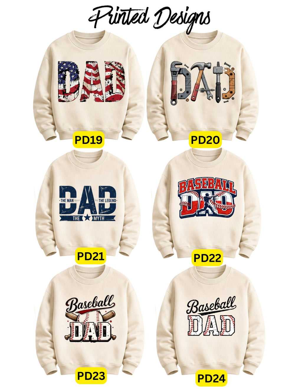 Custom Printed Dad/Grandpa/Papa & Personalized Name Apparel