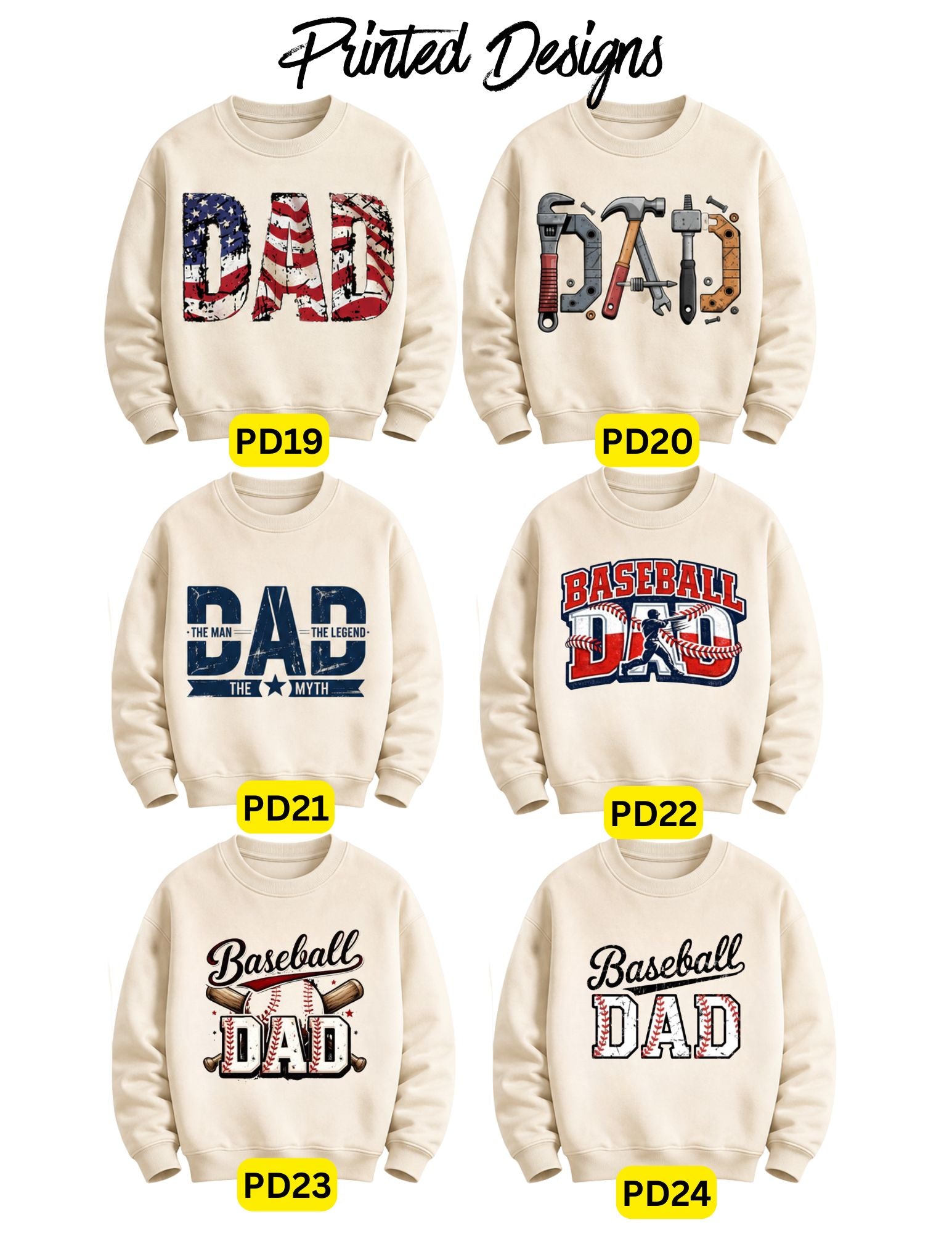 Custom Printed Dad/Grandpa/Papa & Personalized Name Apparel