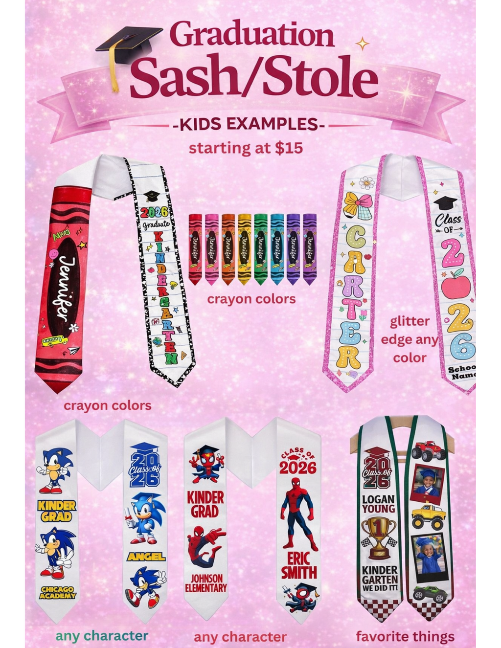 🎓 Personalized Graduation Sash / Stole