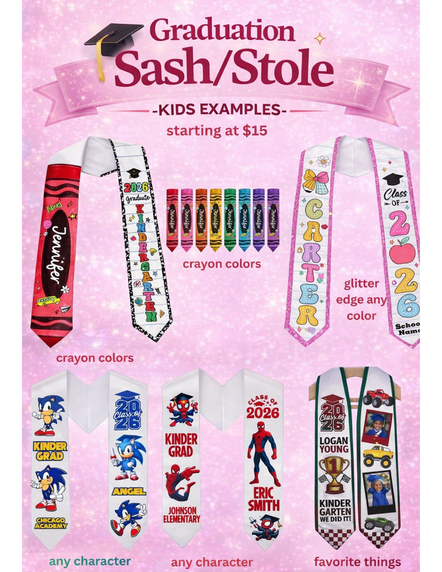 🎓 Personalized Graduation Sash / Stole