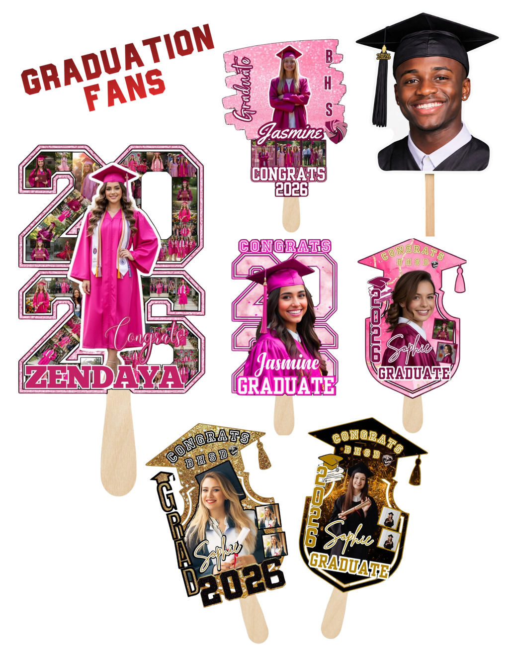 🎓 Custom Graduation Fans