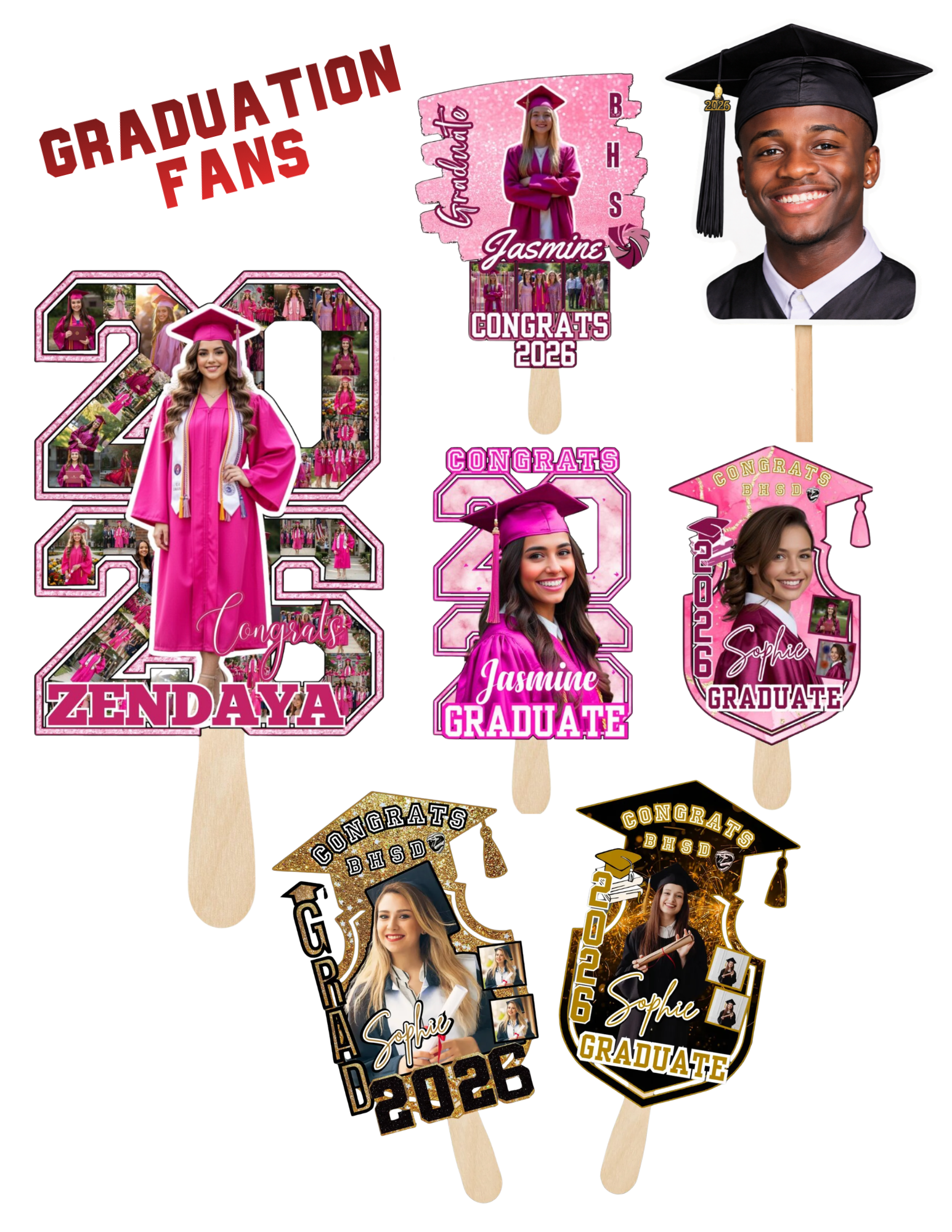 🎓 Custom Graduation Fans