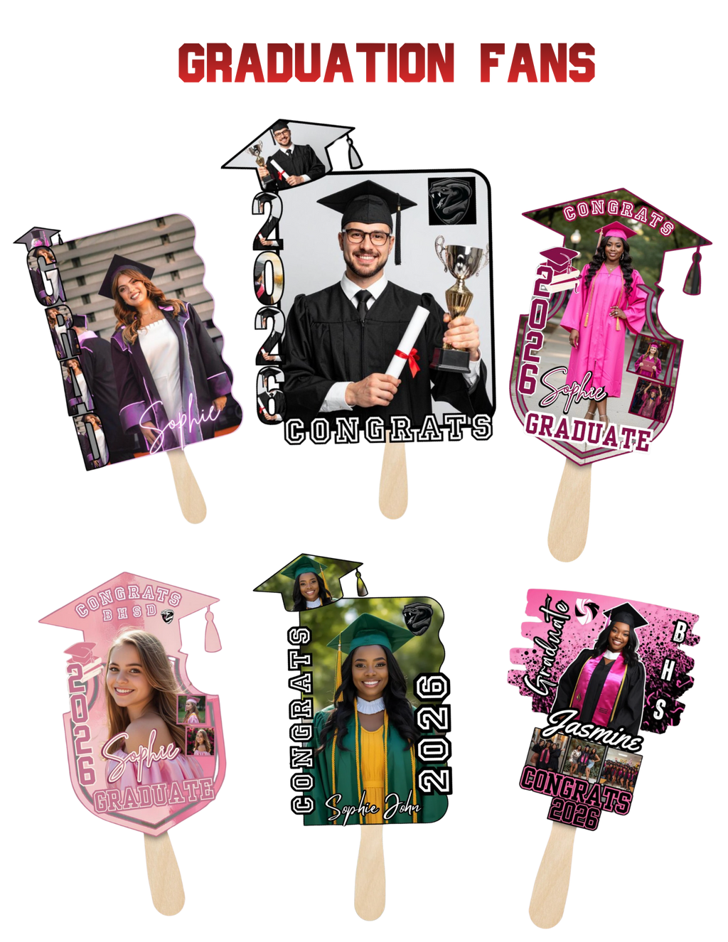🎓 Custom Graduation Fans