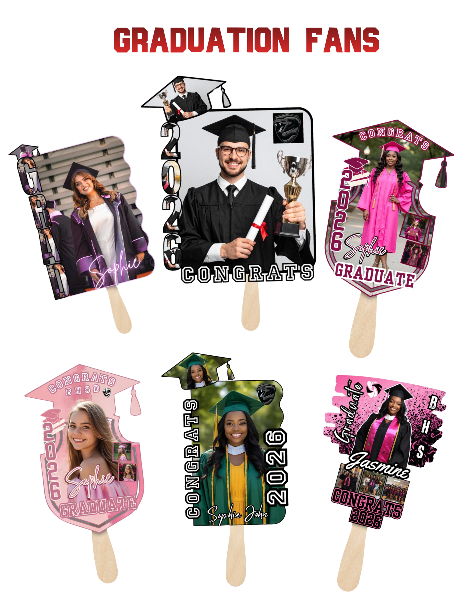 🎓 Custom Graduation Fans