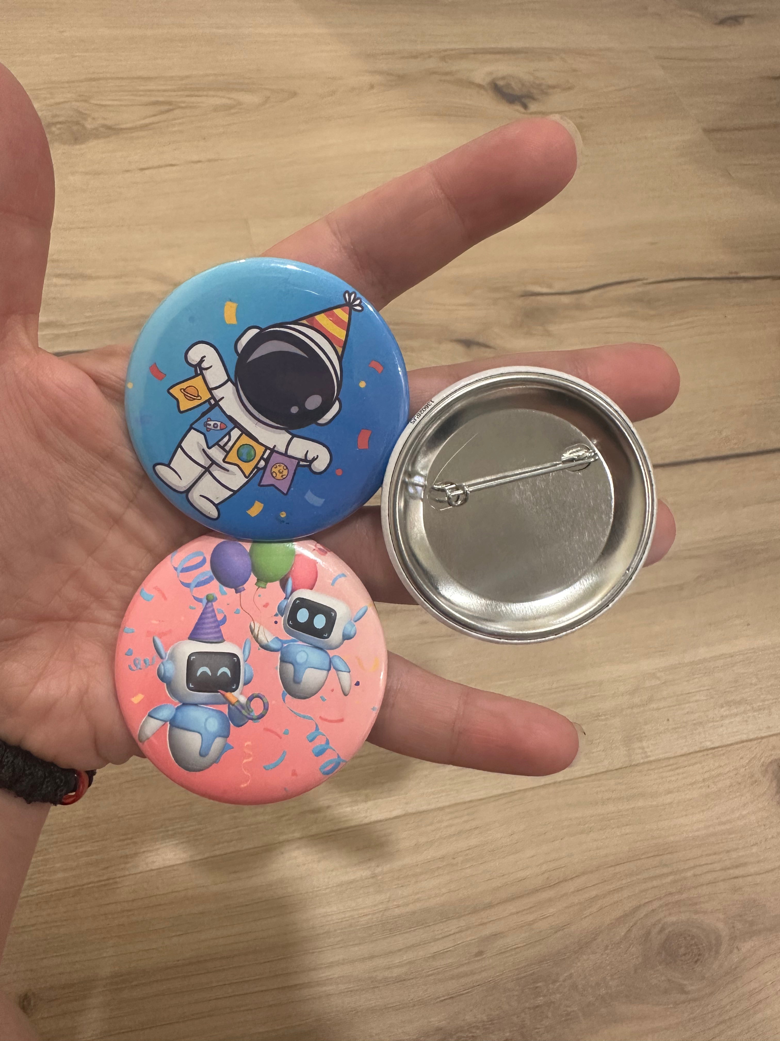Metal Buttons/Pins Custom 2.25”