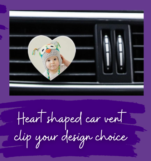 🚗💖 Heart-Shaped Car Vent Clip – Personalized Design 💖🚗