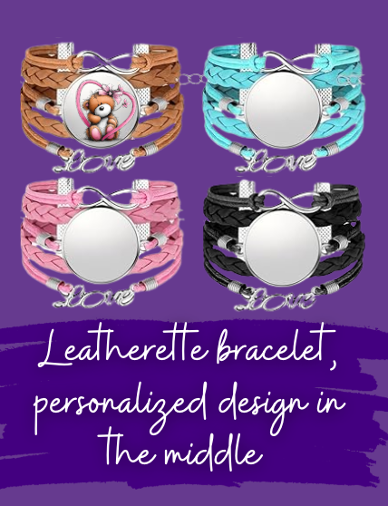 💕 Personalized Leatherette Bracelet – Valentine’s Day Edition 💕