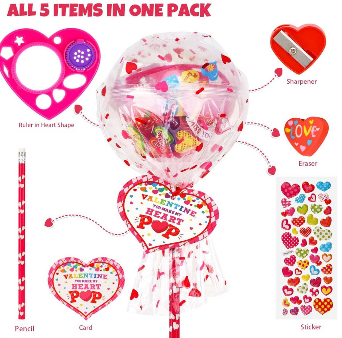 🍭 Candy-Free Valentine Lollipop Gift 💘