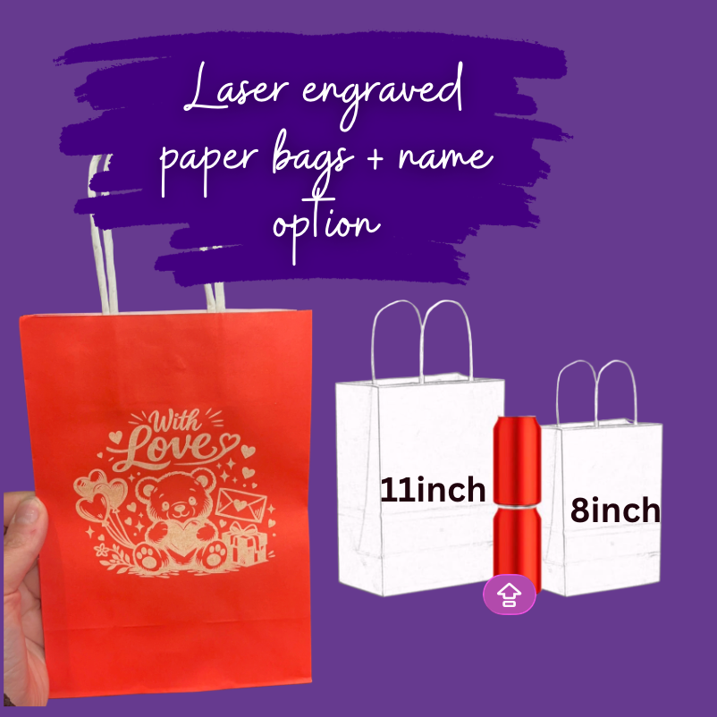 Laser-Engraved Valentine Paper Bag