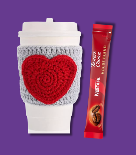 ☕ Crochet Cup Sleeve – Teacher Edition 🍎