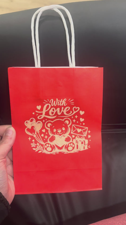 Laser-Engraved Valentine Paper Bag